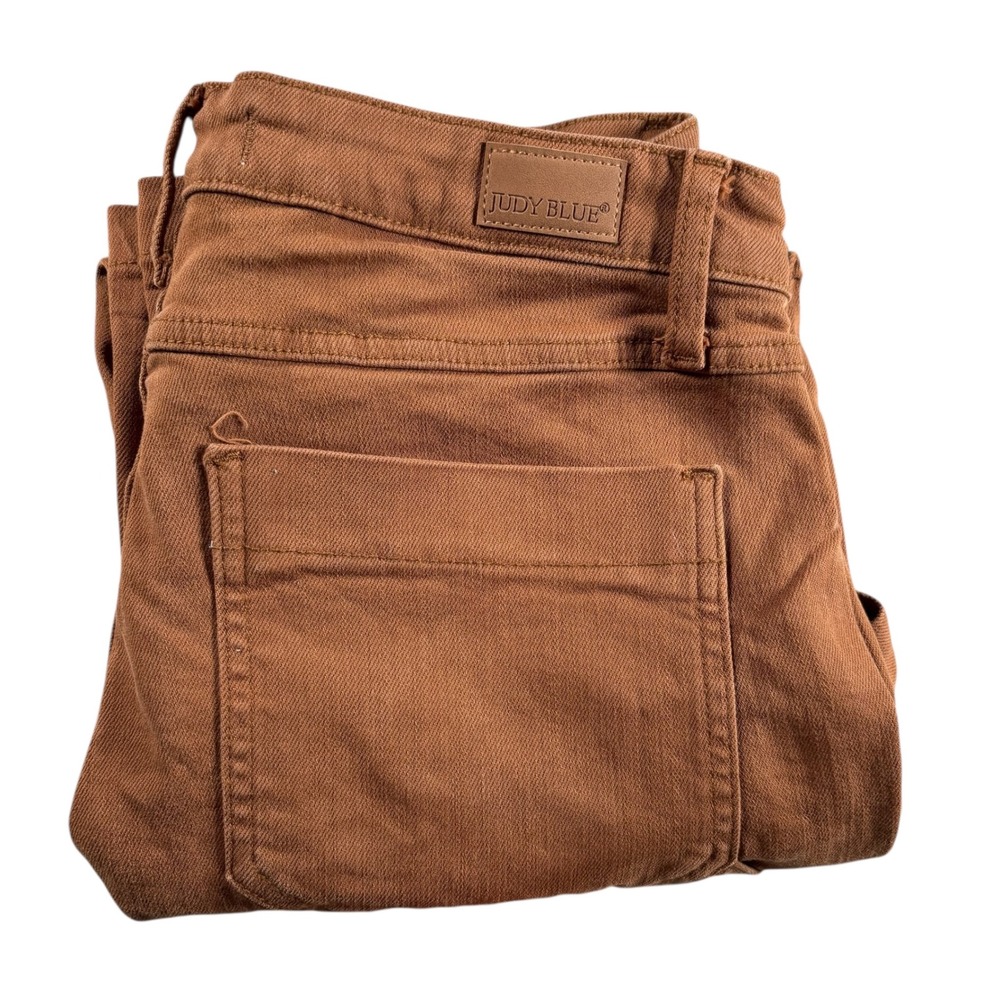 Judy Blue Women Rust Brown Slim Fit Carpenter Utility Pants Size 11/30‎ Stretch